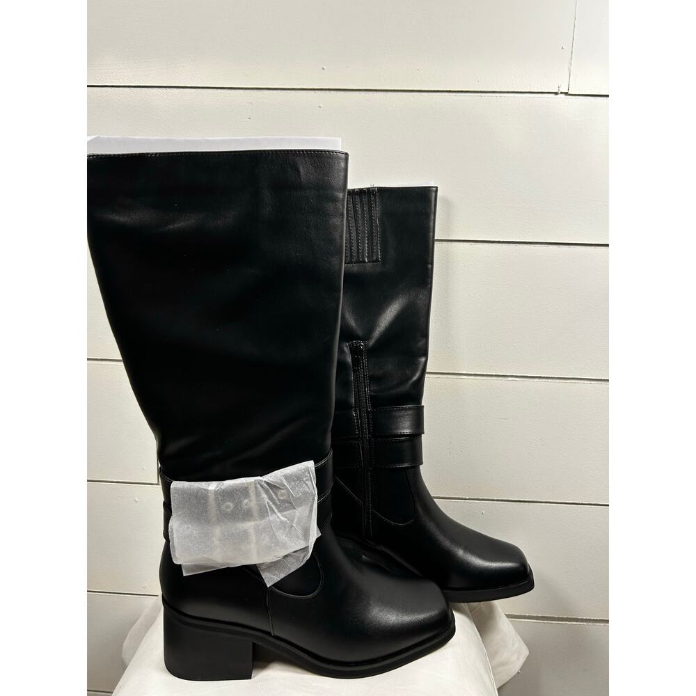 NIB-The Drop Women's Sage Tall Biker Boot w/ Buckles Backl Size 9 NEW - Picture 5 of 13